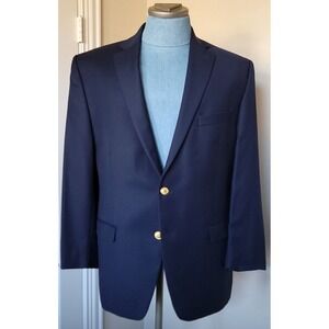 Lauren Ralph Lauren Men's Navy Blue Wool Gold Button Sport Coat Jacket Sz 42R